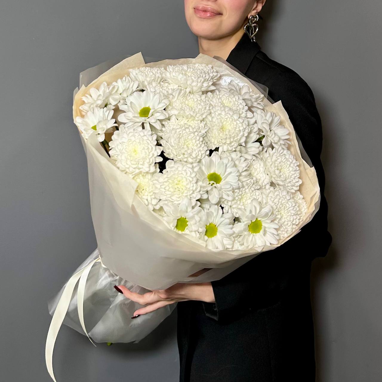 Монобукет кустовых хризантем микс (7 шт)